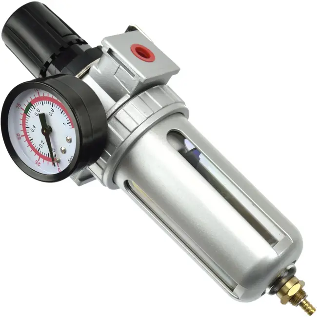 GEKO Luchtfilter en drukregelaar - automatische afvoer - 3/8" aansluiting - tot 10 bar