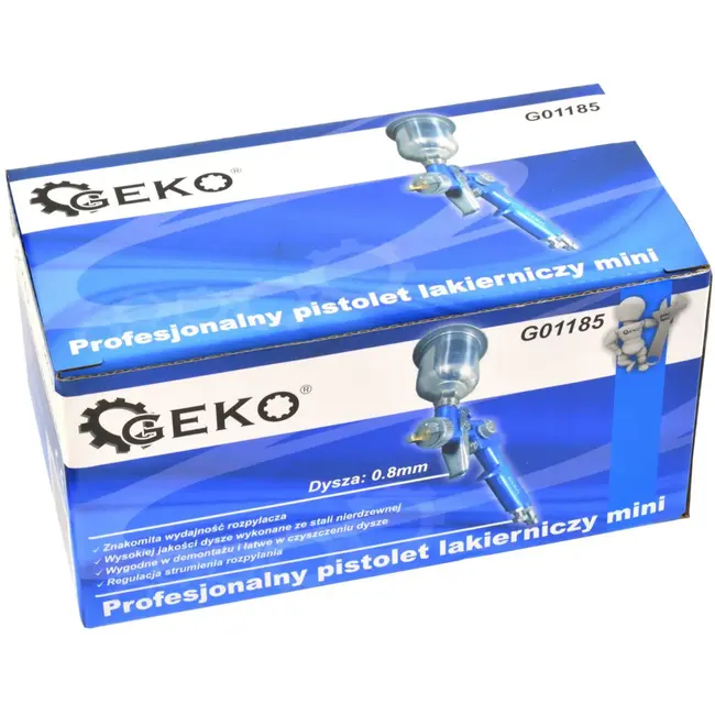 GEKO Compacte HVLP spuitpistool - 0,8 mm - Metaal - 125 ml tank - Roestvrijstalen naald