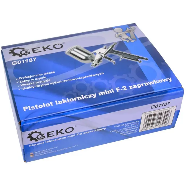 GEKO Mini spuitpistool - HVLP technologie - 200 ml - 0,5 mm nozzle - Verstelbare lucht- en verfregeling