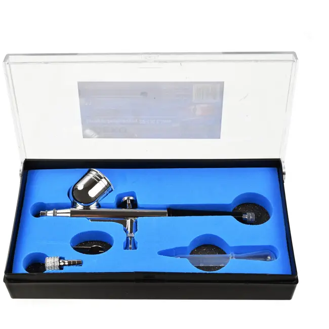 GEKO Airbrush set - dual-action - 0,3 mm nozzle - metaal - 7 ml cup