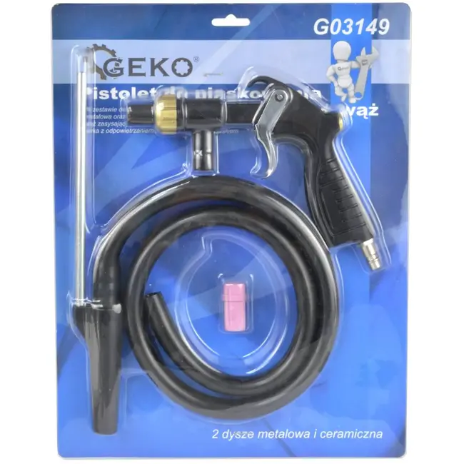 GEKO Zandstraalpistool - Inclusief 1 m slang - 3 verwisselbare nozzles - Drukbereik 2-9 bar