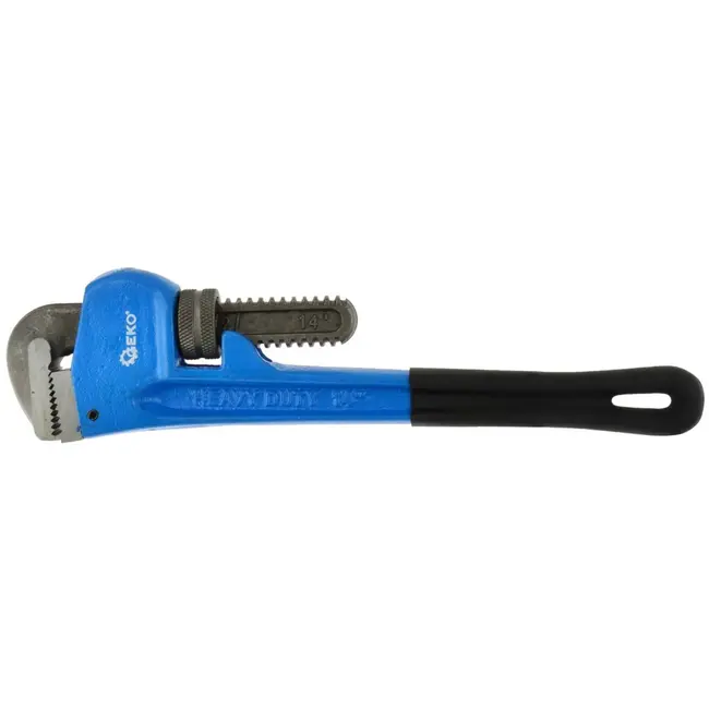 GEKO Heavy-duty pijptang - verstelbare bek - robuust gietijzer - 35 cm - rood