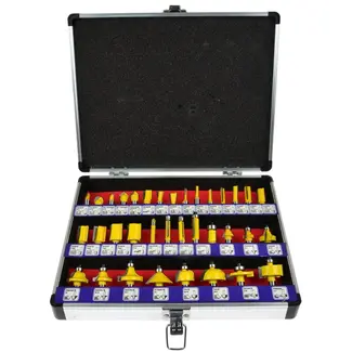 GEKO Frezen set - 35-delig - HSS staal - 8 mm schacht - Inclusief aluminium koffer
