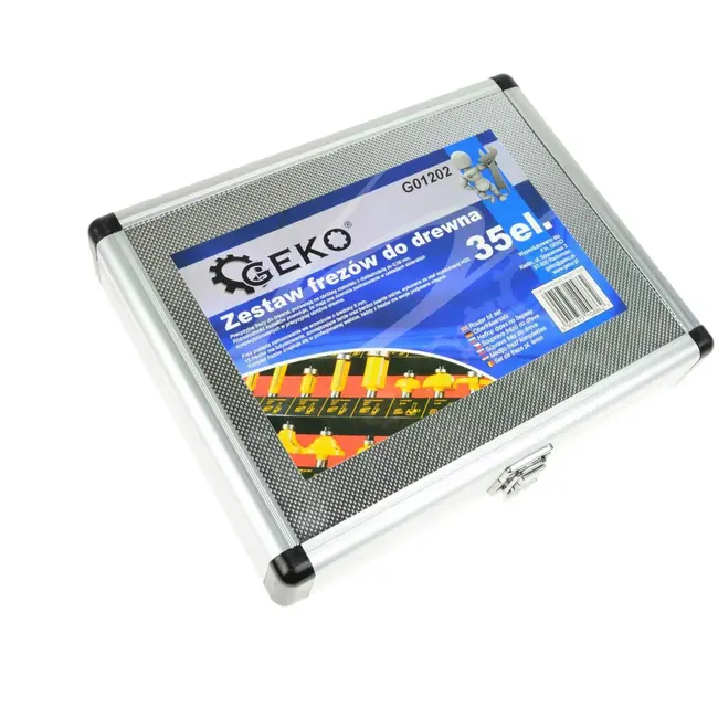 GEKO Frezen set - 35-delig - HSS staal - 8 mm schacht - Inclusief aluminium koffer