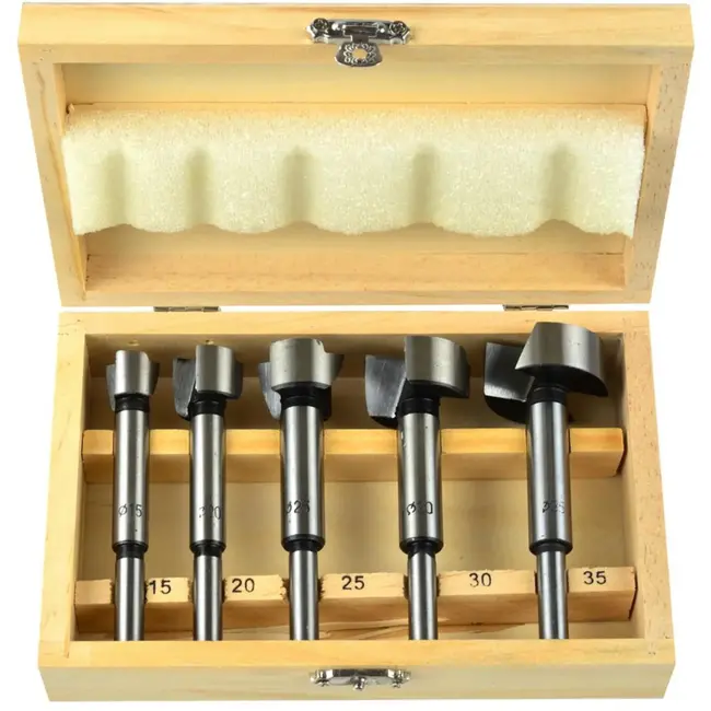GEKO 5-delige centreerboorset - 15-35 mm - Houtopslag - Hoogwaardig staal