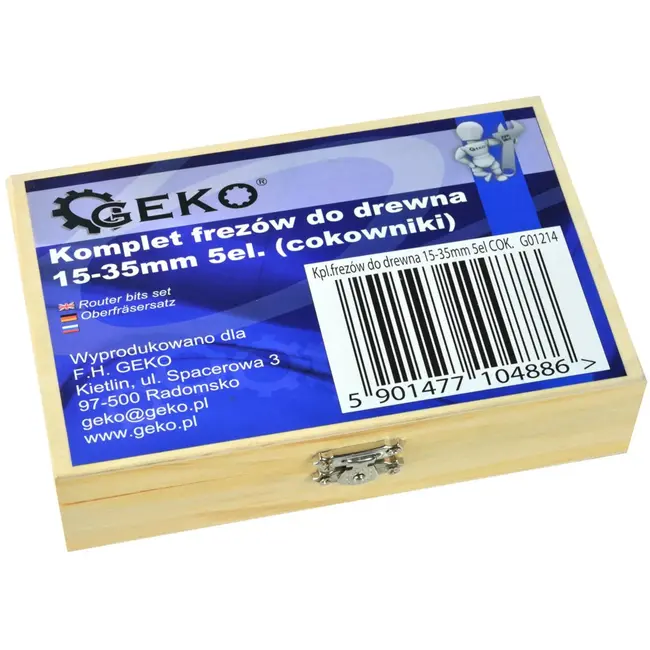 GEKO 5-delige centreerboorset - 15-35 mm - Houtopslag - Hoogwaardig staal