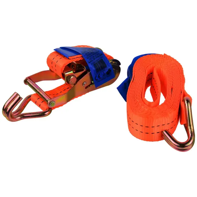 GEKO Ratchet spanband - 4m - 2000 kg - polyester - met J-haken