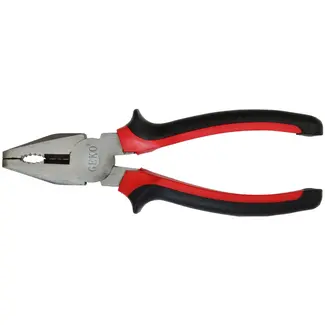 GEKO Combinatietang - Gepolijst Staal - 180mm - Rood/Zwart