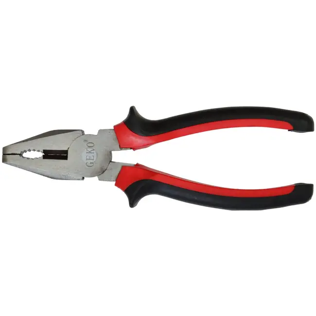 GEKO Combinatietang - Gepolijst Staal - 180mm - Rood/Zwart
