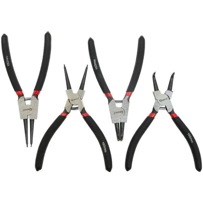 GEKO Circliptangenset - 4 stuks - CrV staal - Antislip handgrepen - 160mm