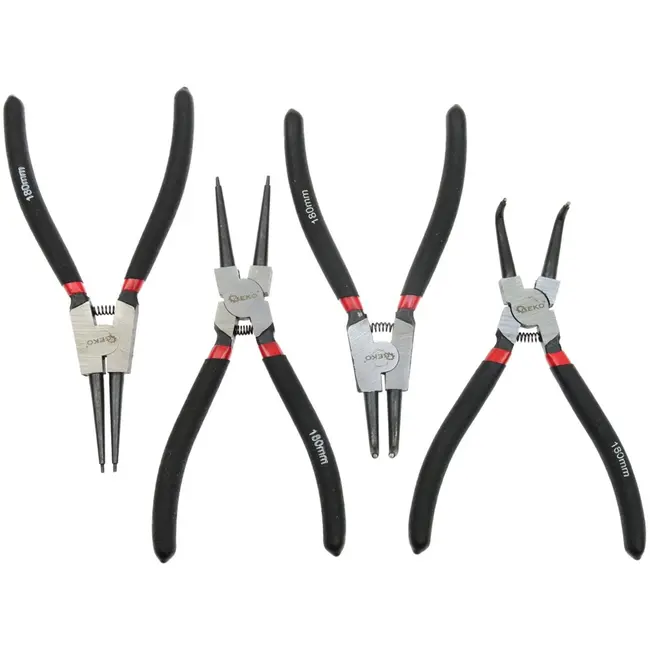 GEKO Circliptangenset - CrV Staal - Antislip Handvat - 180mm - 4-delig