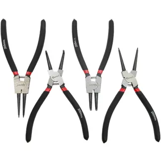 GEKO Circlip tangen set - CrV staal - Antislip handgrepen - 200mm - 4-delig