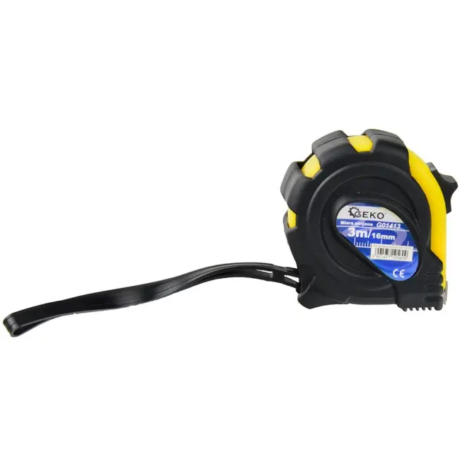 GEKO Rubberen meetlint - 3m lengte - 16mm breedte - antislip haak - lichtgewicht ontwerp