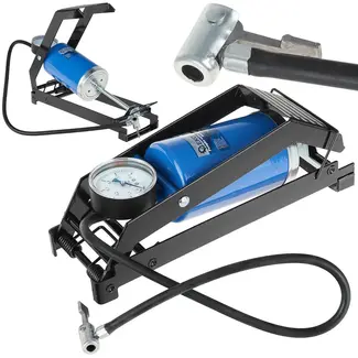 GEKO Enkelcilinder voetpomp - anti-slip - 80x130 mm - 0-6 bar - staalconstructie