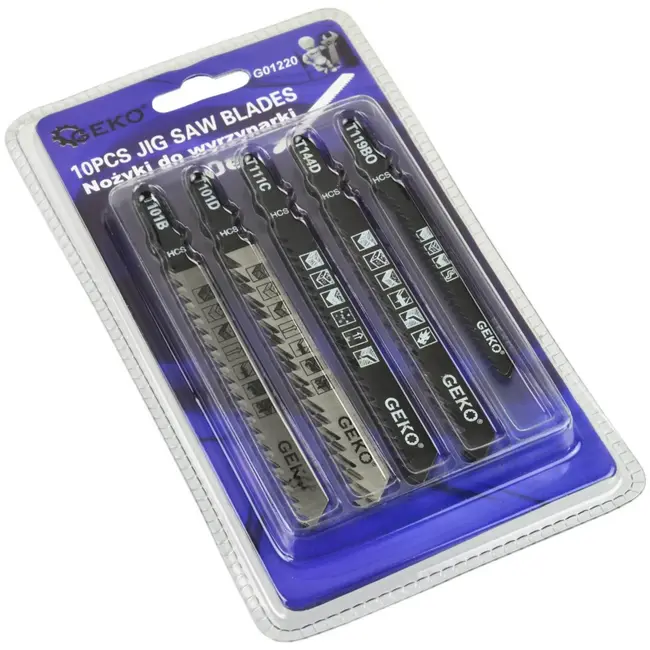 GEKO Multifunctionele T-schacht decoupeerzaagbladen - HCS staal - Set van 10 stuks