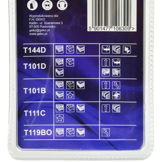 GEKO Multifunctionele T-schacht decoupeerzaagbladen - HCS staal - Set van 10 stuks