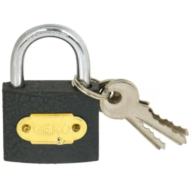 GEKO Lichtgewicht hangslot - gietijzer en staal - 38 mm - met 3 sleutels