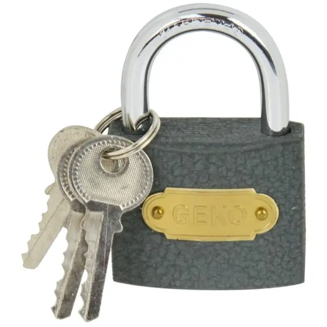 GEKO Hangslot - Lichtgewicht - Gietijzer en Staal - 50mm - Inclusief 3 Sleutels
