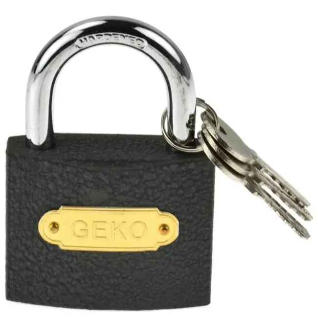 GEKO Hangslot - Lichtgewicht - Gietijzer en Staal - 63mm - Inclusief 3 Sleutels