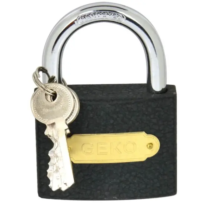GEKO Hangslot - Lichtgewicht - Gietijzer en Staal - 75mm - Inclusief 3 Sleutels