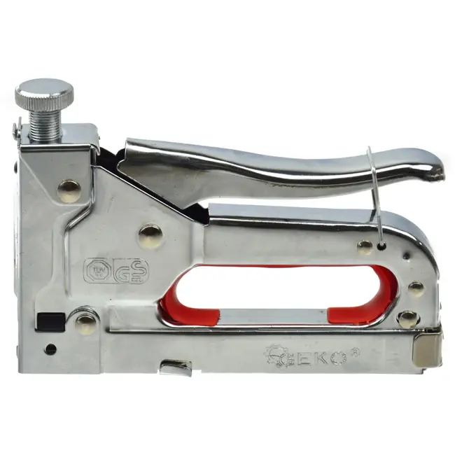 GEKO Handtacker - Verstelbare kracht - Veiligheidsslot - 4-14 mm - Chroomafwerking