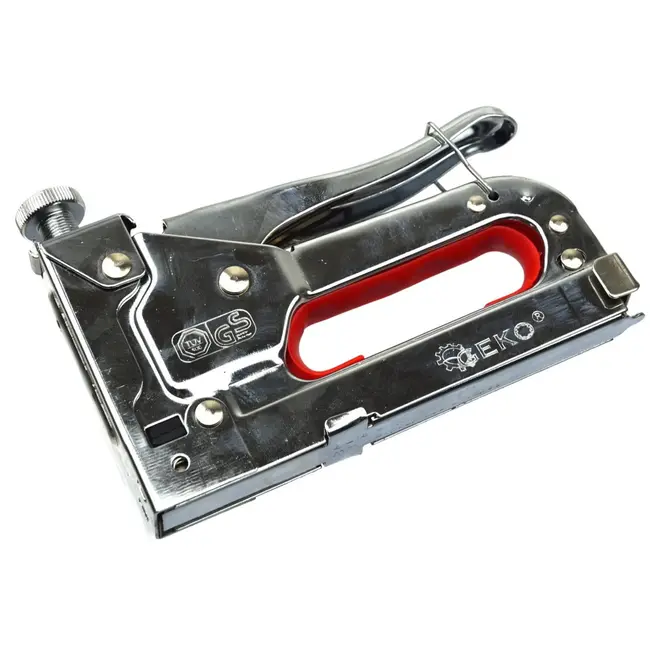 GEKO Handtacker - Verstelbare kracht - Veiligheidsslot - 4-14 mm - Chroomafwerking