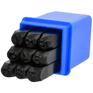GEKO Cijferponsen set - 9 stuks - 6 mm - koolstofstaal