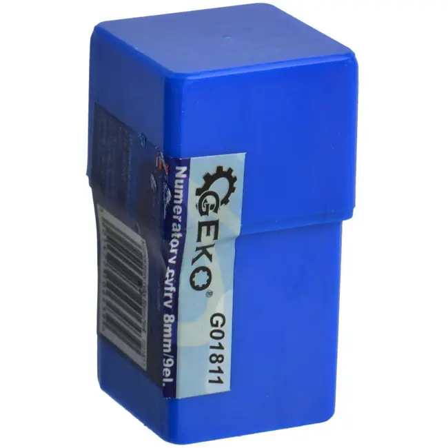 GEKO Cijferponsen set - 9 stuks - 8 mm - koolstofstaal - in kunststof doos