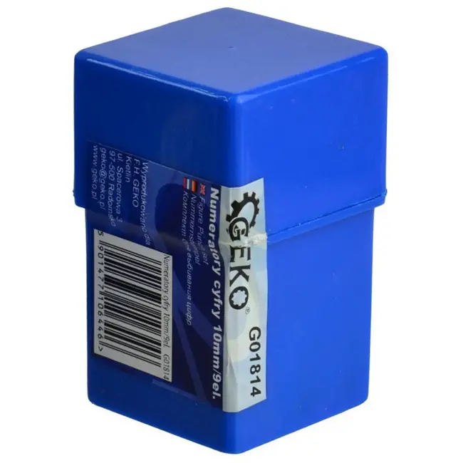 GEKO Cijferponsen set - 9 stuks - 10 mm - koolstofstaal - in kunststof doos