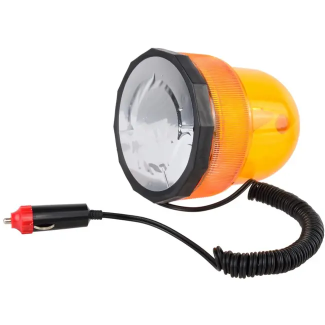 GEKO Oranje knipperend waarschuwingslicht - magnetische basis - 24V - compact formaat