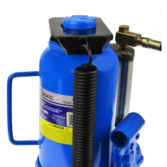 GEKO Hydraulische fleskrik - 20 ton - handmatig en pneumatisch - 260-510 mm hefbereik