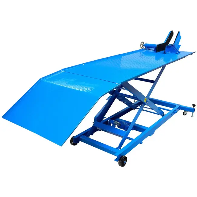 GEKO Motorheftafel - Hydraulisch - 450 kg - Blauw - 175-750 mm - Met voetbediening