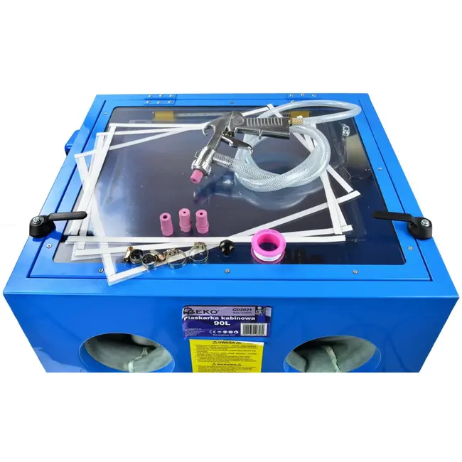 GEKO Zandstraalcabine - 90L - Inclusief Verlichtingsset en Keramische Nozzles