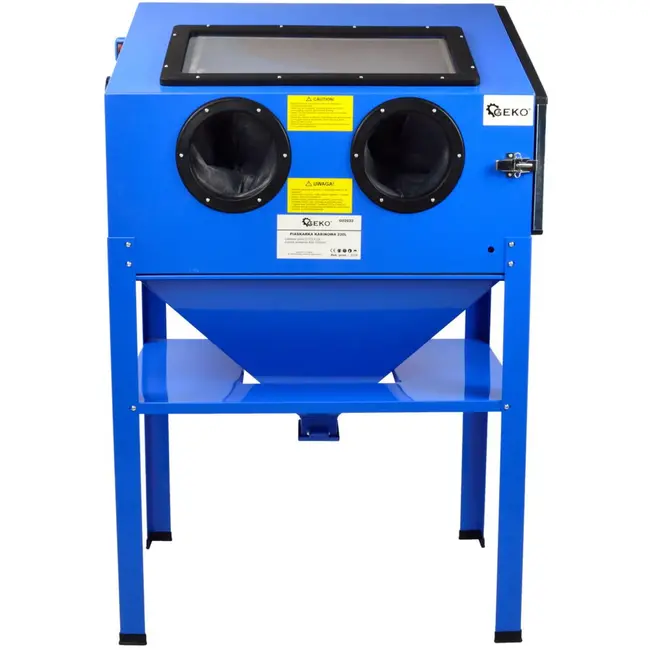 GEKO Zandstraalcabine - 220L - Transparant venster - Inclusief 4 keramische nozzles