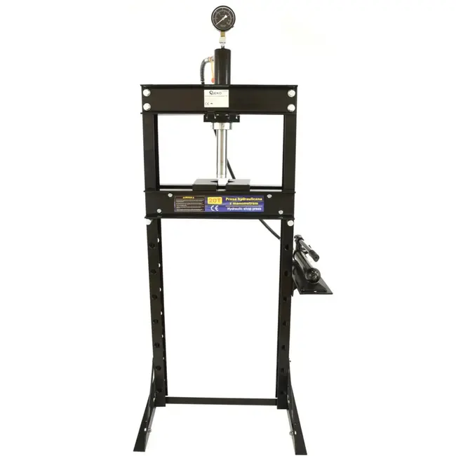 GEKO Hydraulische werkplaatspers - 20 ton - verstelbare werkhoogte - met drukmeter