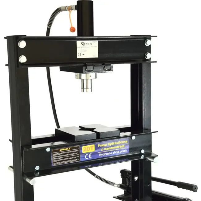 GEKO Hydraulische werkplaatspers - 20 ton - verstelbare werkhoogte - met drukmeter