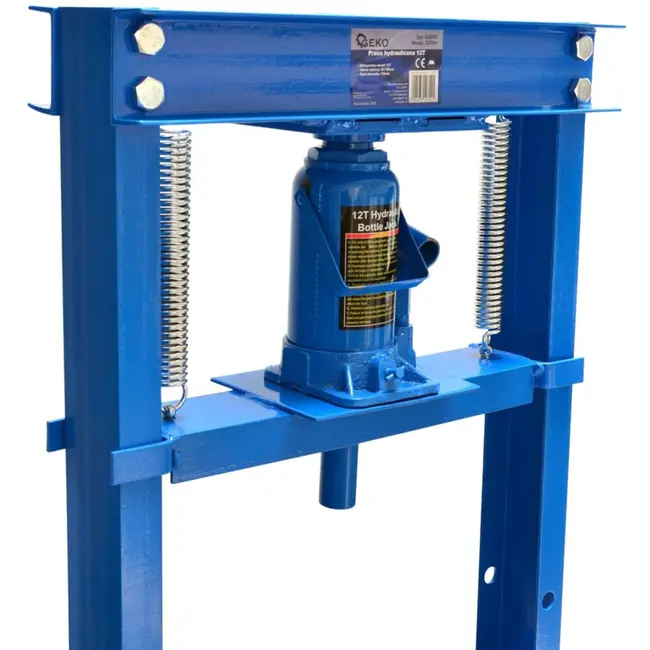 GEKO Hydraulische werkplaatspers - 12 ton - verstelbare werkhoogte - zonder manometer