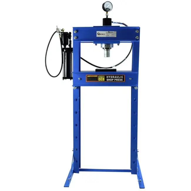 GEKO 30 ton hydraulische pers - lucht- en handbediening - verstelbare werkhoogte - met drukmeter