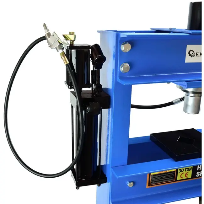 GEKO 30 ton hydraulische pers - lucht- en handbediening - verstelbare werkhoogte - met drukmeter