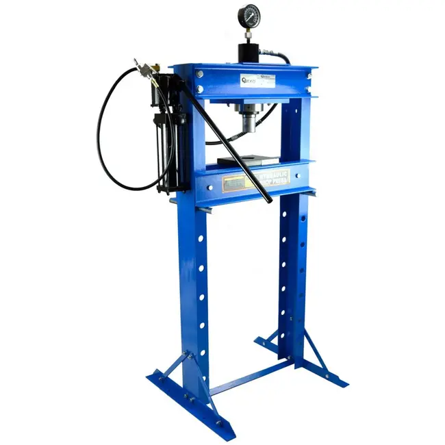 GEKO 30 ton hydraulische pers - lucht- en handbediening - verstelbare werkhoogte - met drukmeter