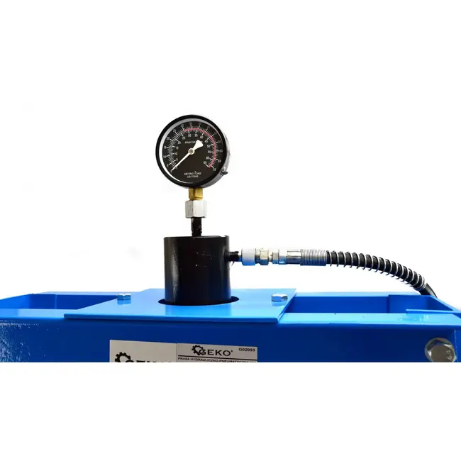 GEKO 30 ton hydraulische pers - lucht- en handbediening - verstelbare werkhoogte - met drukmeter