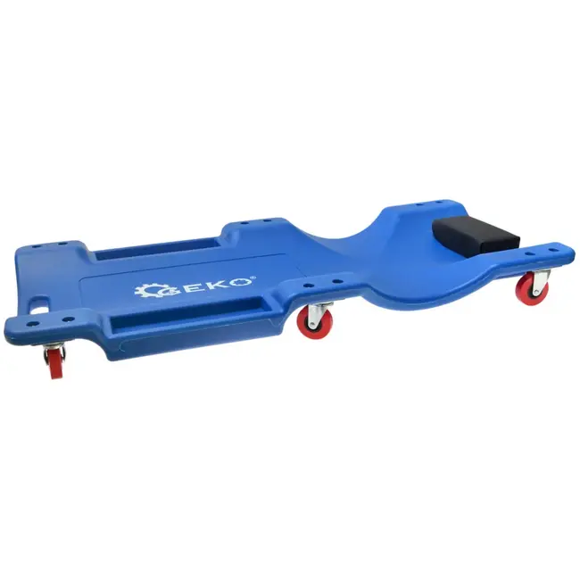 GEKO Kruipplank - 6 wielen - Geïntegreerde gereedschapsbakken - Comfortabel hoofdkussen - 995 mm lang