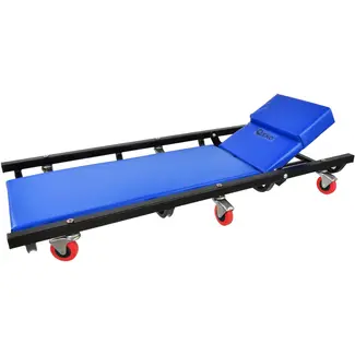 GEKO Opvouwbare autokrik - verstelbare hoofdsteun - 6 wielen - 100 cm lang - 150 kg draagvermogen