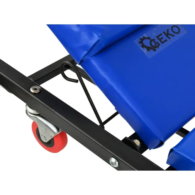 GEKO Opvouwbare autokrik - verstelbare hoofdsteun - 6 wielen - 100 cm lang - 150 kg draagvermogen