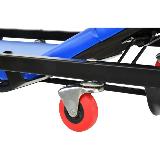 GEKO Opvouwbare autokrik - verstelbare hoofdsteun - 6 wielen - 100 cm lang - 150 kg draagvermogen