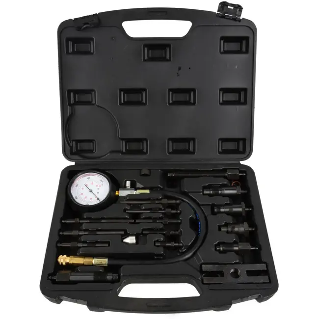 GEKO Drukmeter dieselmotor - veelzijdige adapters - max. 70 bar - robuust ontwerp