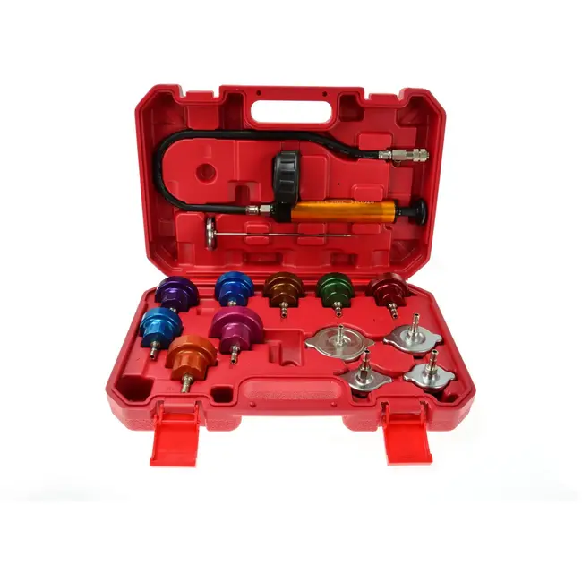 GEKO Druktestkit koelsysteem - veelzijdige adapters - lekdetectie - inclusief opbergkoffer