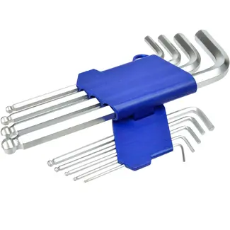 GEKO Lange arm inbussleutelset - 9-delig - 1.5-10mm - Balpunt - Extra bereik en koppel