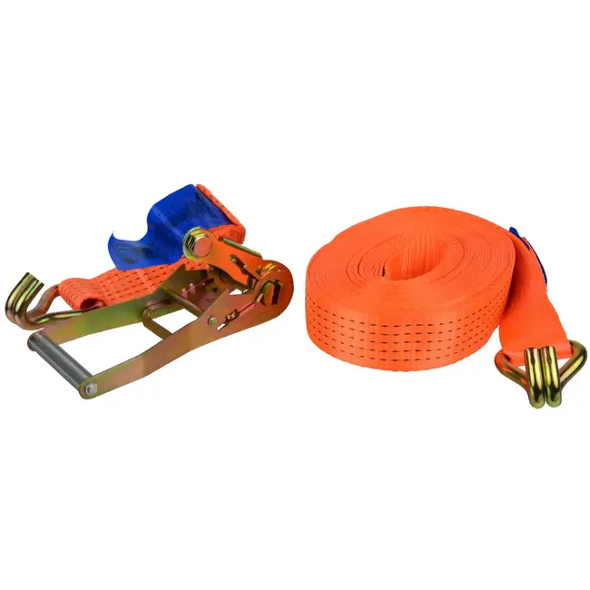 GEKO Ratelspanband - 12m - 5000 kg - Polyester - J-haken - 50 mm breed