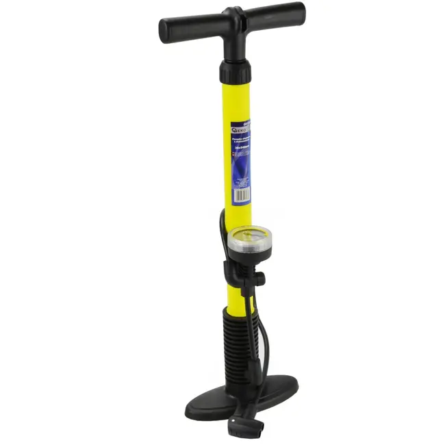 GEKO Handpomp met manometer - Duale kop - 500 mm - Zwart